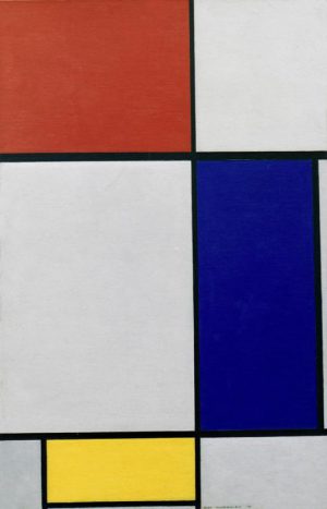 Piet Mondrian „Composition avec rouge jaune et bleu“ 80 x 124 cm