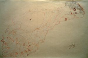Gustav Klimt „Auf dem Bauch liegender Akt nach rechts“ 56 x 37 cm