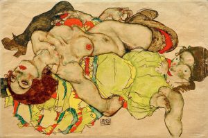 Egon Schiele „Weibliches Liebespaar“ 50 x 33 cm