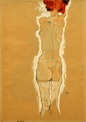 Egon Schiele „Weiblicher Rückenakt“ 32 x 45 cm