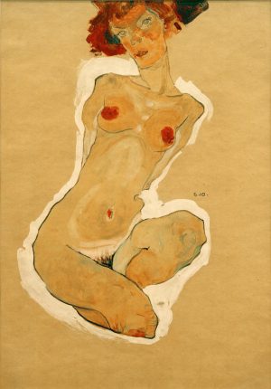 Egon Schiele „Hockender weiblicher Akt“ 31 x 45 cm