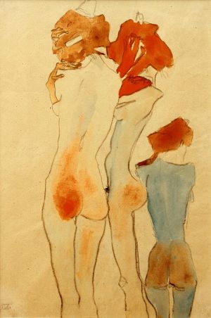 Egon Schiele „Drei weibliche Akte“ 30 x 44 cm