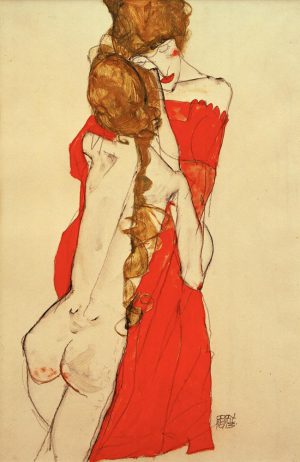 Egon Schiele „Mutter und Tochter“ 31 x 48 cm