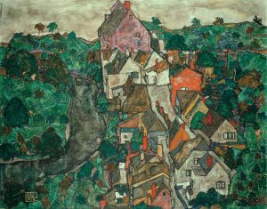 Egon Schiele „Krumauer Landschaft Stadt und Fluss“ 141 x 111 cm