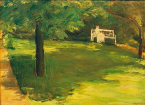 Max Liebermann „Gartenbank unter dem Kastanienbaum im Wannseegarten“ 68 x 50 cm