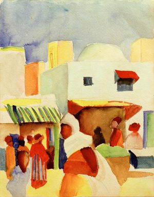 August Macke „Markt in Tunis I“ 23 x 29 cm
