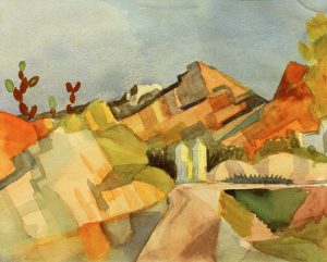 August Macke „Felsige Landschaft“ 27 x 21 cm