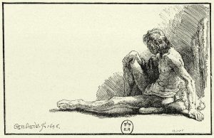 Rembrandt “Männlicher Akt am Boden sitzend“ 16.9 x 97 cm