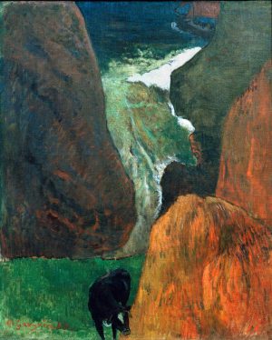 Paul Gauguin „Landschaft mit Kuh zwischen Klippen“  60 x 73 cm
