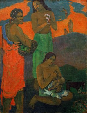 Paul Gauguin „Frauen am Meeresufer, Mutterschaft I (Maternité)“  72 x 94 cm