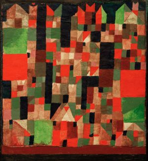 Paul Klee „Städtebild (rotgrüne Accente)“ 43 x 42 cm