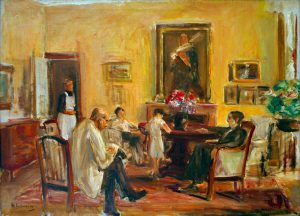 Max Liebermann „Der Künstler und seine Familie in seinem Haus am Wannsee“ 75 x 54 cm