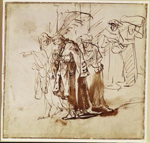 Rembrandt “Lot und seine Familie verlassen Sodom“ 23 x 22.1 cm