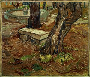 Vincent van Gogh “Steinbank im Garten des Hospitals Saint-Paul”, 39 x 46 cm