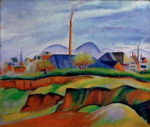 August Macke „Landschaft mit Fabrik“ 72 x 61 cm