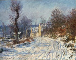 Claude Monet „Die Straße nach Giverny im Winter“ 81 x 65 cm