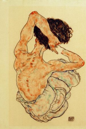 Egon Schiele „Weiblicher Rückenakt“ 29 x 43 cm