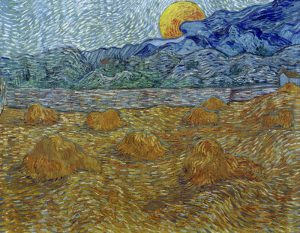 Vincent van Gogh “Abendlandschaft bei Mondaufgang” (Kornfeld 72 x 92 cm
