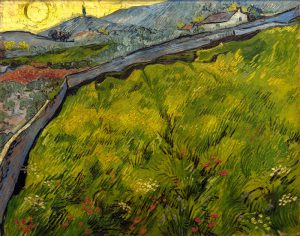Vincent van Gogh “Saatfeld bei Sonnenaufgang” (Kornfeld), 72 x 92 cm
