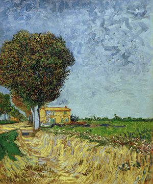 Vincent van Gogh “Allee bei Arles mit Haeusern” (Rand einer Landstraße), 61 x 50 cm