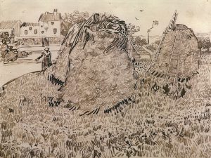 Vincent van Gogh “Die Strohhaufen”, 24,1 x 31,8 cm