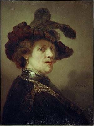 Rembrandt “Rembrandt Selbstbildnis mit Federhut“ 47 x 62.5 cm