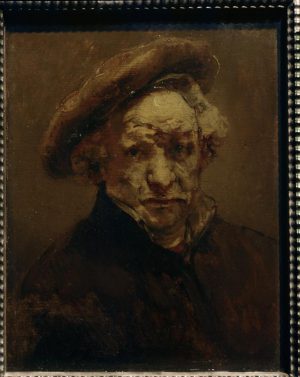 Rembrandt “Rembrandt Selbstbildnis mit Barett“ 24.3 x 30.7 cm