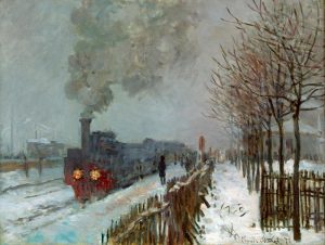 Claude Monet „Eisenbahn im Schnee“ 78 x 59 cm