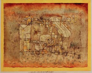 Paul Klee „Ankunft des Luftdampfers“ 31 x 24 cm