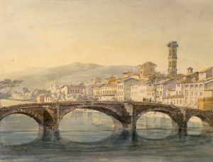 William Turner „Florenz, Ponte Santa Trinita“ 18 x 24 cm