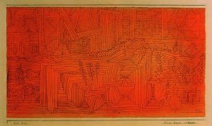 Paul Klee „Felsentempel mit Tannen“ 32 x 18 cm