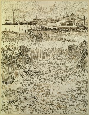 Vincent van Gogh “Der Schnitter” (Blick auf Kornfelder), 31,2 x 24,2 cm