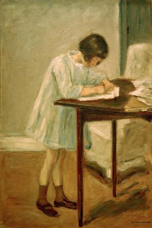Max Liebermann „Die Enkelin beim Schreiben“ 51 x 76 cm
