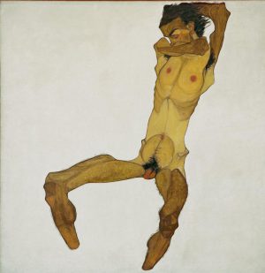 Egon Schiele „Sitzender Männerakt“ 150 x 152 cm