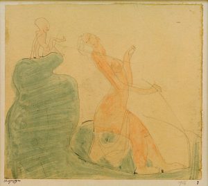 Paul Klee „Ungezogen (Aphropdite und der ungezogene Eros“ 17 x 15 cm