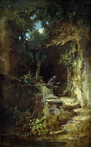 Spitzweg Carl „Lesender Klausner“ 24 x 39 cm