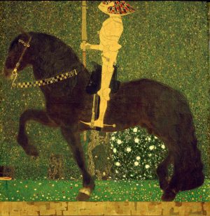 Gustav Klimt „Das Leben ein Kampf (Der goldene Ritter)“ 100 x 100 cm