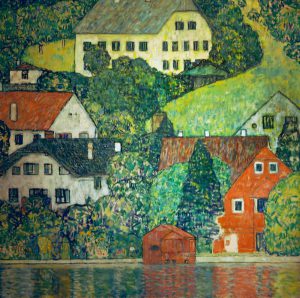 Gustav Klimt „Häuser in Unterach am Attersee“ 110 x 110 cm