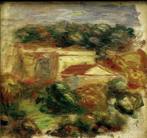 Auguste Renoir „Landschaft am Mittelmeer Cagnes“ 18 x 17 cm