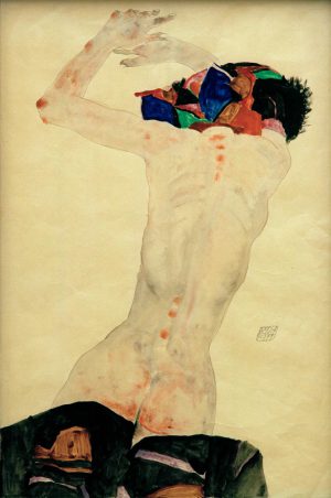 Egon Schiele „Rückenakt“ 32 x 48 cm