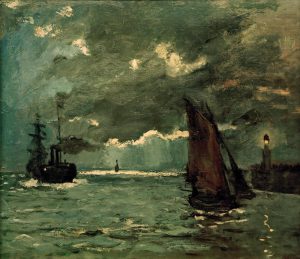 Claude Monet „Schiffe im Mondschein“ 72 x 59 cm