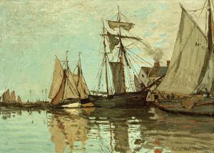 Claude Monet „Boote im Hafen von Honfleur“ 65 x 48 cm