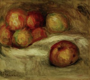 Auguste Renoir „Stillleben mit Äpfel (Nature morte avec pommes)“ 23 x 21 cm