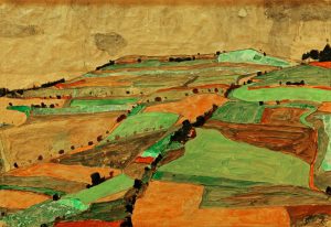Egon Schiele „Felderlandschaft“ 45 x 31 cm