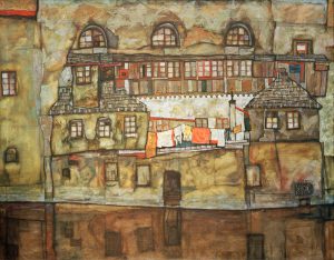 Egon Schiele „Hauswand am Fluß“ 140 x 110 cm