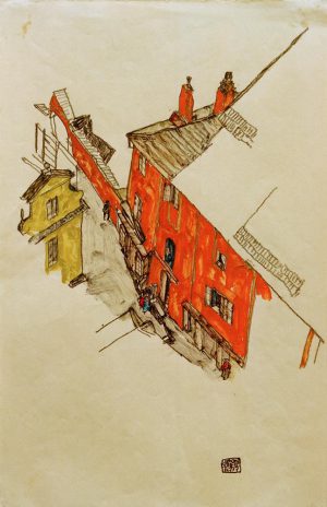 Egon Schiele „Motiv aus Krumau“ 30 x 46 cm