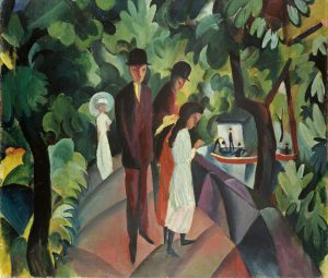 August Macke „Spaziergang auf der Brücke“ 100 x 86 cm