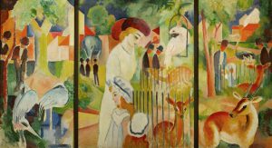 August Macke „Triptychon: Großer Zoologischer Garten“ 101 x 130 cm