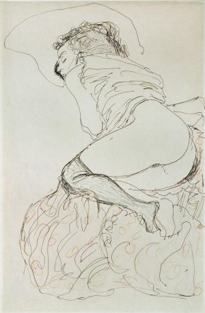 Gustav Klimt „Liegender Halbakt nach links“ 37 x 56 cm