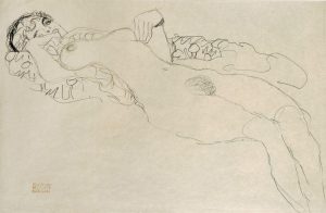 Gustav Klimt „Liegender Mädchenakt nach links“ 57 x 37 cm